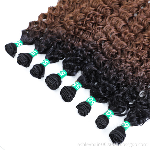 300G High Temperature Fiber 100% Synthetic Hair Moana Jerry Deep Curl Bundles
